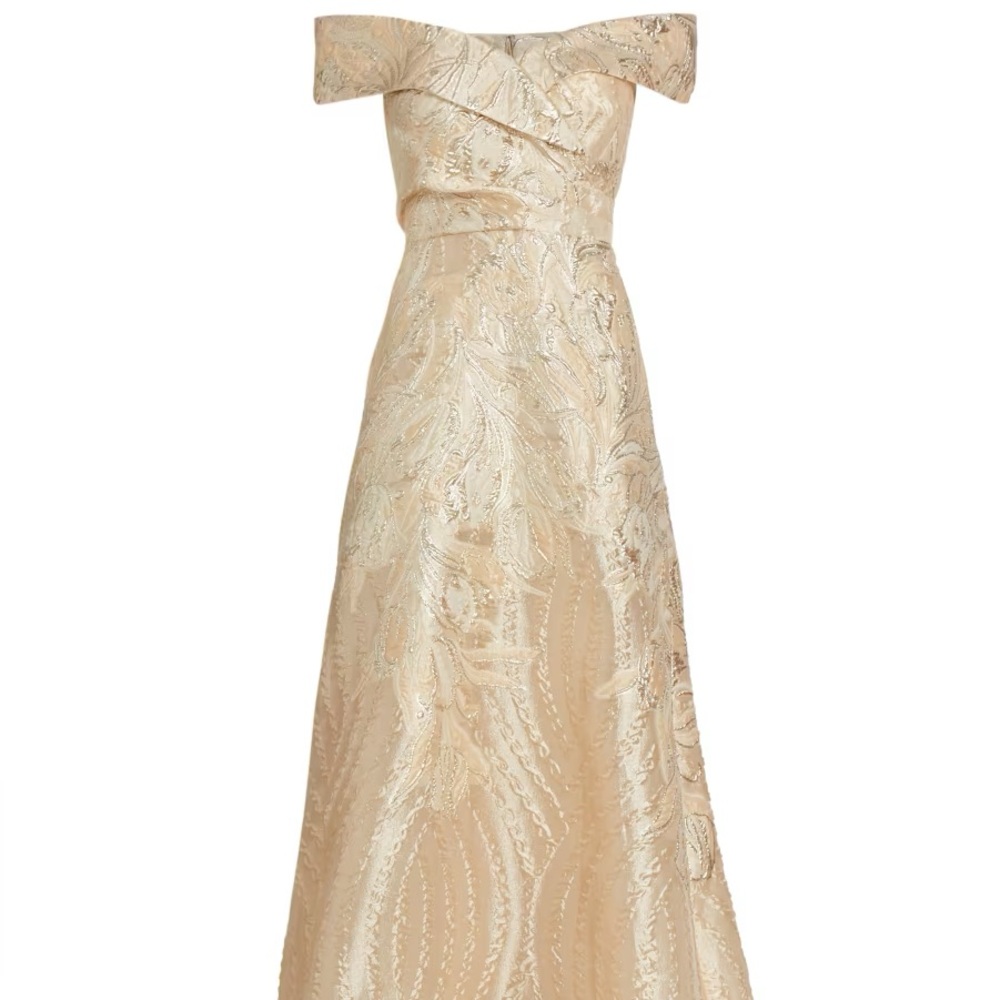 Teri Jon Strapless Cream Gown
